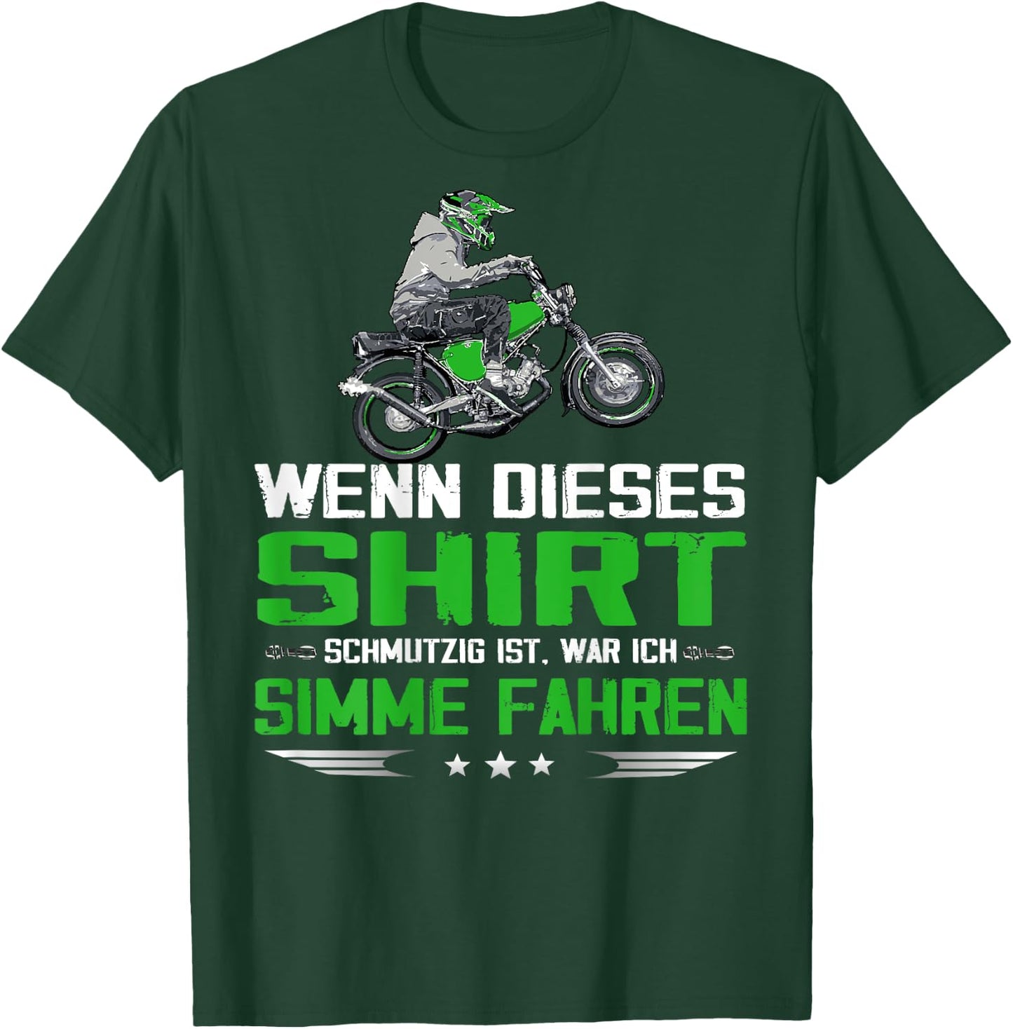 Lustiger Simme Spruch Simsonfahrer Moped T-Shirt - T-Shirt | Forest