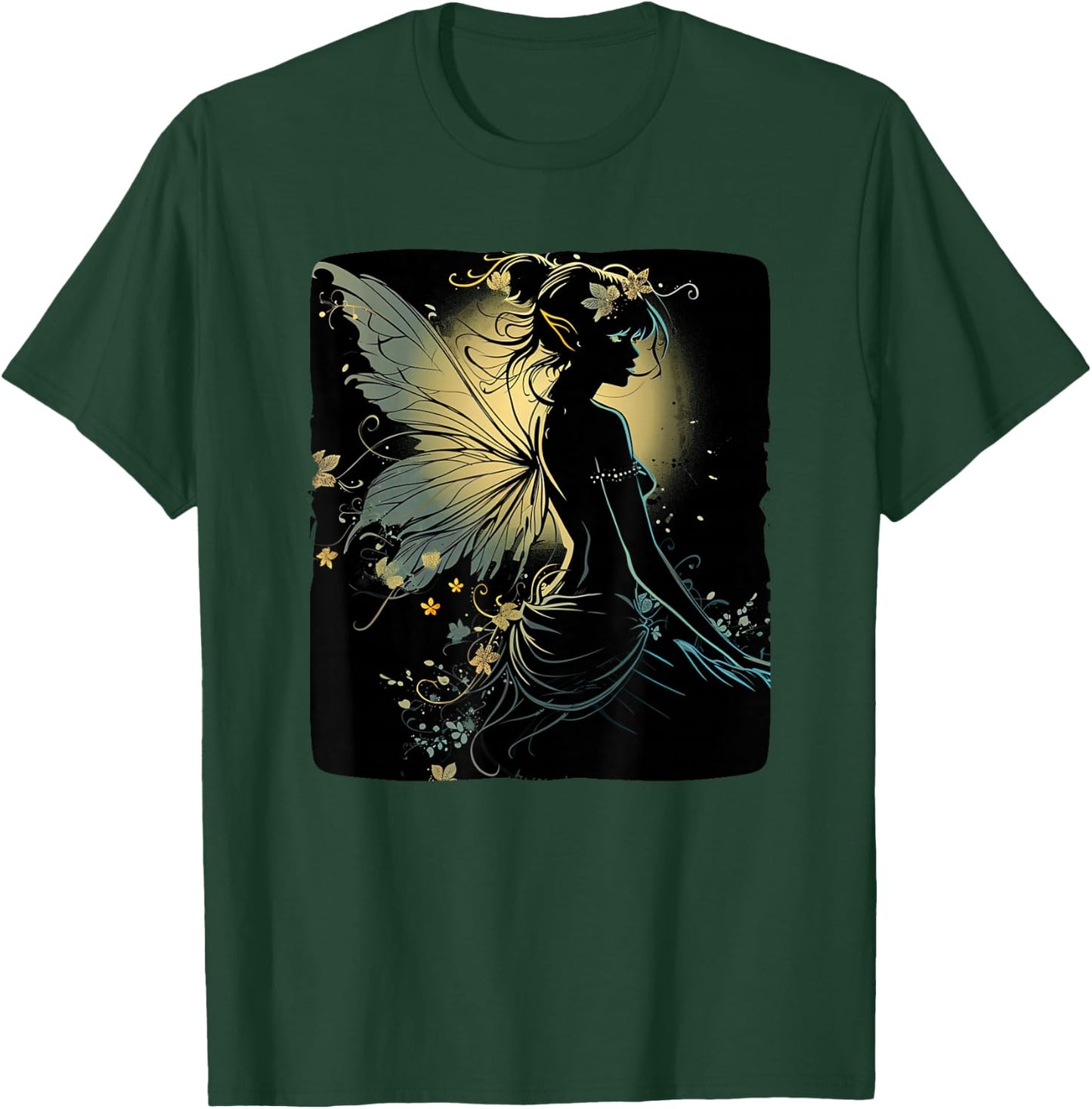 Cool black fairy with wings T-Shirt - T-Shirt | Forest