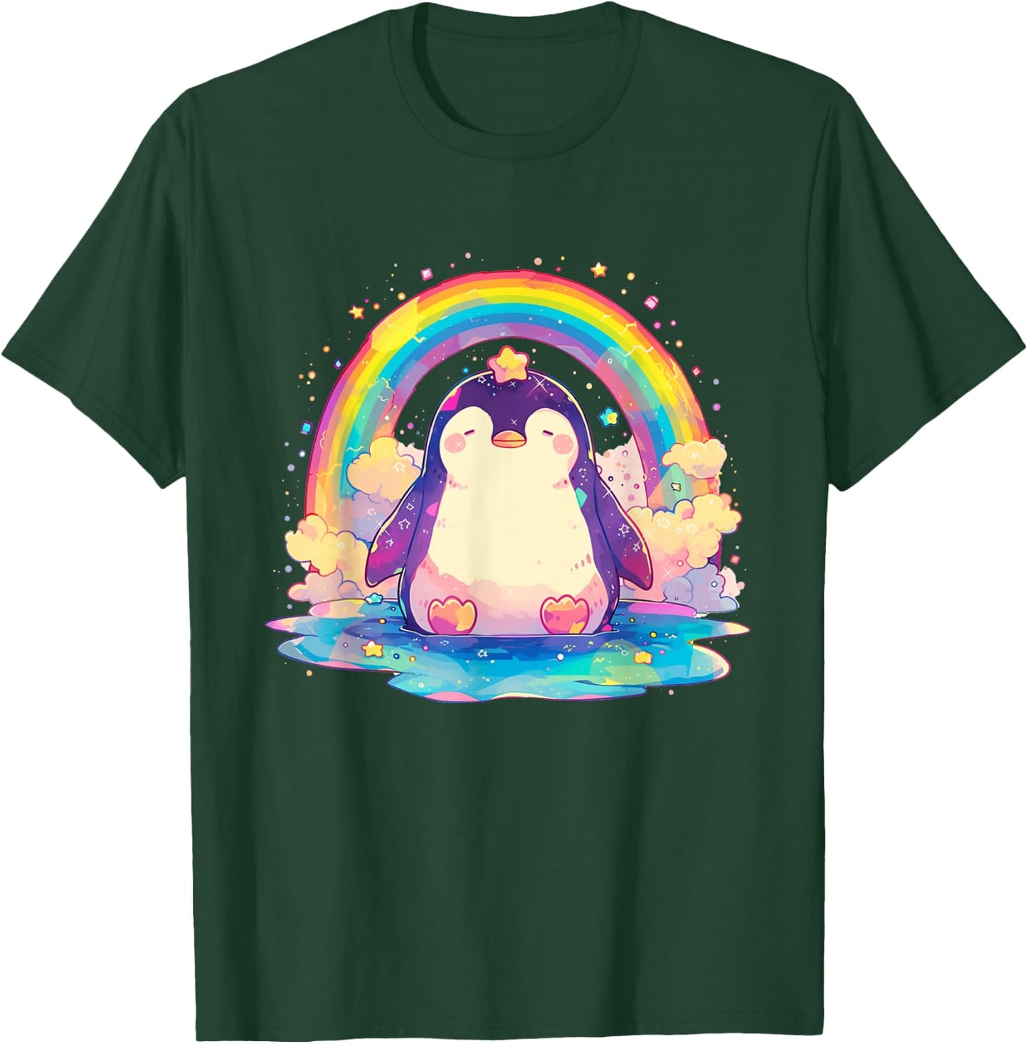 Penguin Rainbow - Penguin Kawaii T-Shirt - T-Shirt | Forest