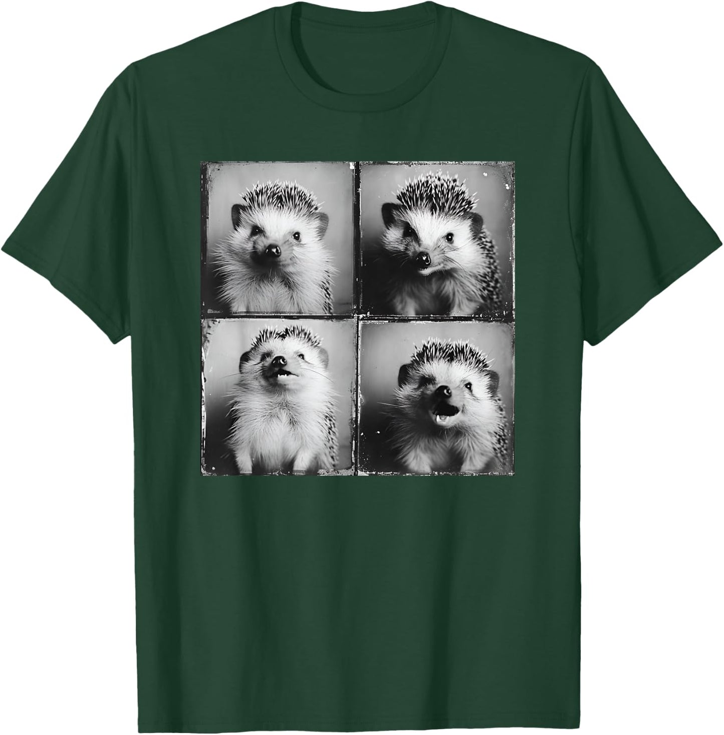 Smiling Hedgehog Face Happy Hedgie Photo Funny Nature Animal T-Shirt - T-Shirt | Forest