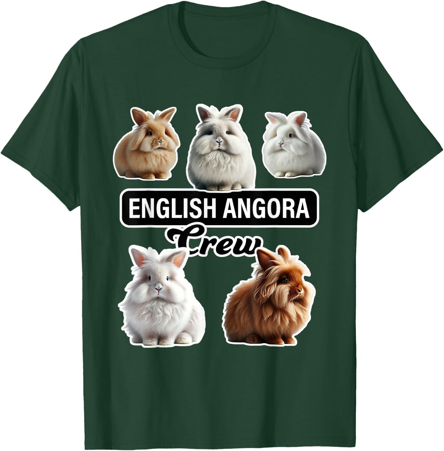 English Angora Rabbit Crew Funny Bunny T-Shirt - T-Shirt | Forest
