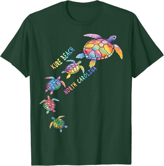 Kure Beach North Carolina Sea Turtle Lover Vacation Women Kids T-Shirt - T-Shirt | Forest
