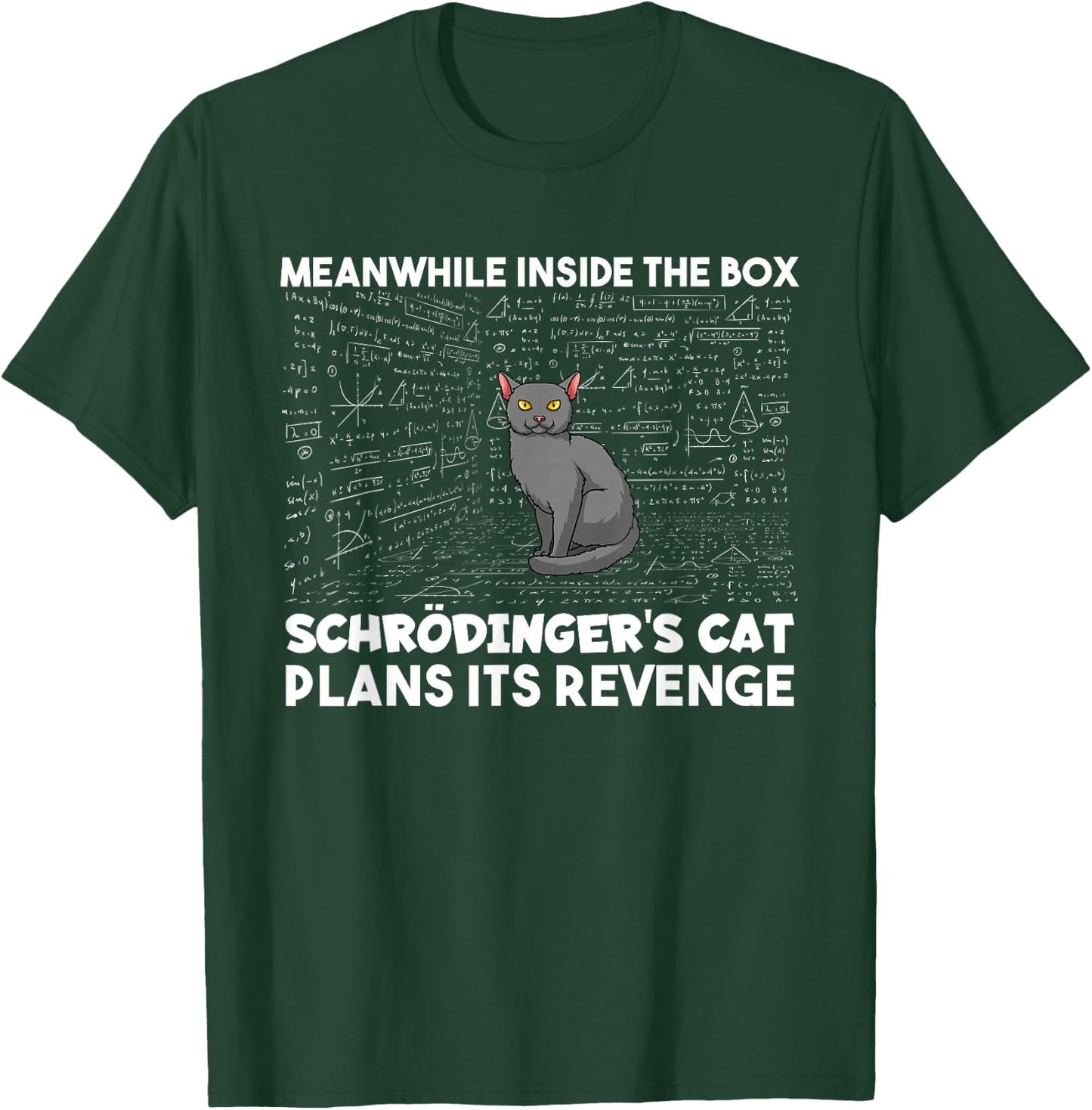 Schrödingers Cat Inside The Box Funny Physics Student , black T-Shirt - T-Shirt | Forest