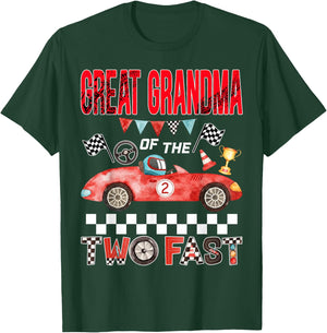 Great Grandma of The Two Fast 2nd Birthday Boy Racing Car T-Shirt - T-Shirt | Forest