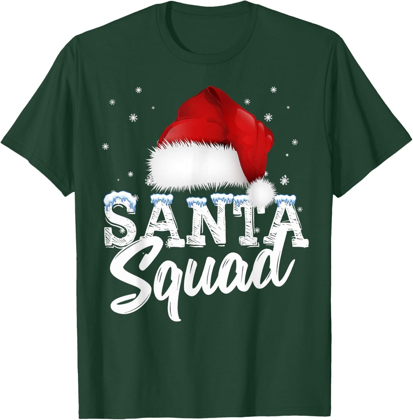 Team Christmas Santa Squad Family Matching Christmas Tree T-Shirt - T-Shirt | Forest