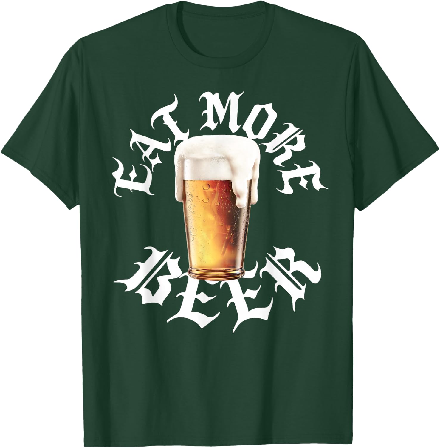 Eat More Beer Funny Drinking Humor Brew Love Retro Rock Roll T-Shirt - T-Shirt | Forest