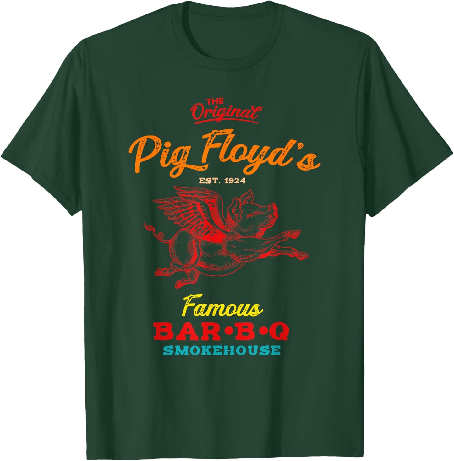 Original Pig Floyd's Famous BAR-B-Q SMOKEHOUSE Vintage T-Shirt - T-Shirt | Forest