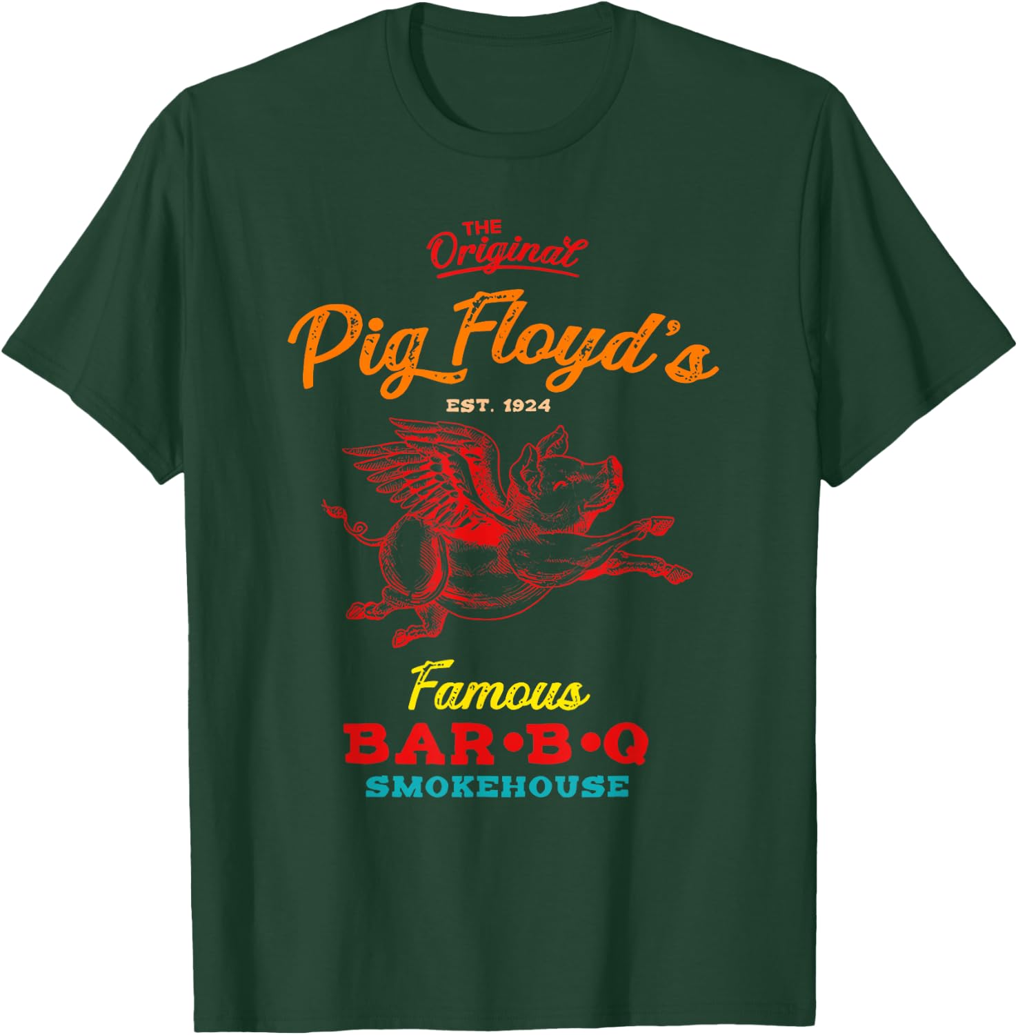 Original Pig Floyd's Famous BAR-B-Q SMOKEHOUSE Vintage T-Shirt - T-Shirt | Forest