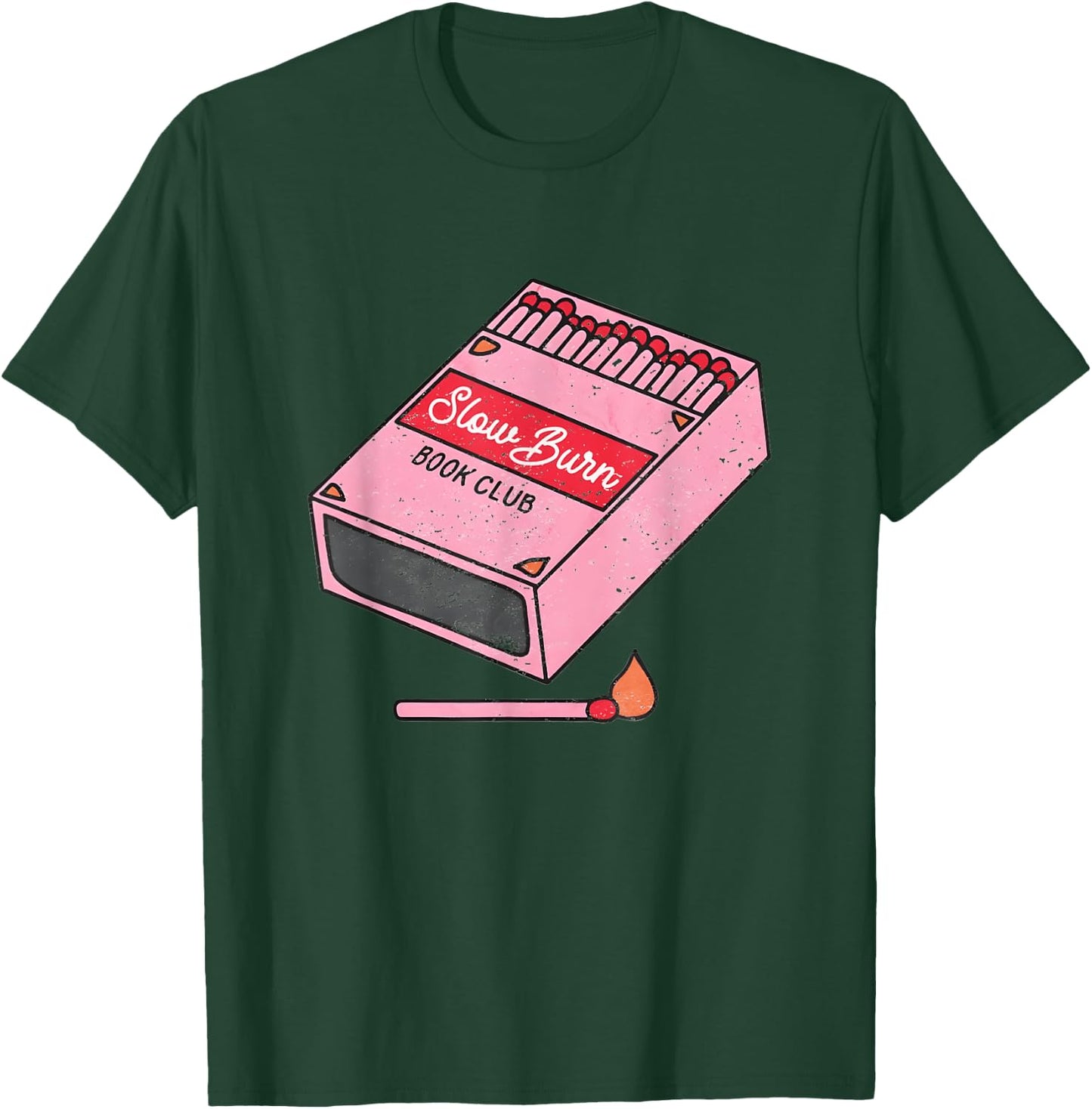 Slow Burn Book Club Vintage Romance Reader Book Lover T-Shirt - T-Shirt | Forest