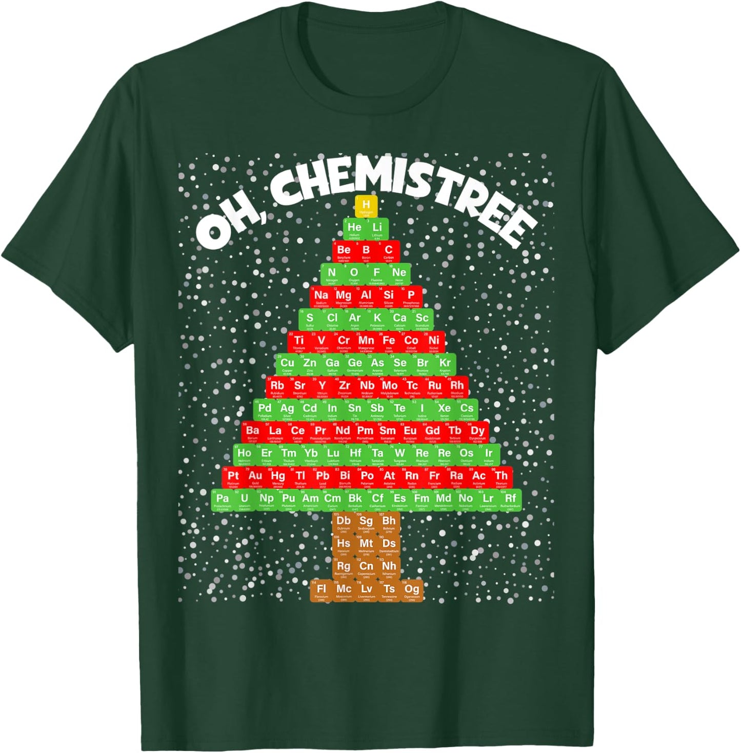 Oh Chemistree periodic table Christmas tree T-Shirt - T-Shirt | Forest