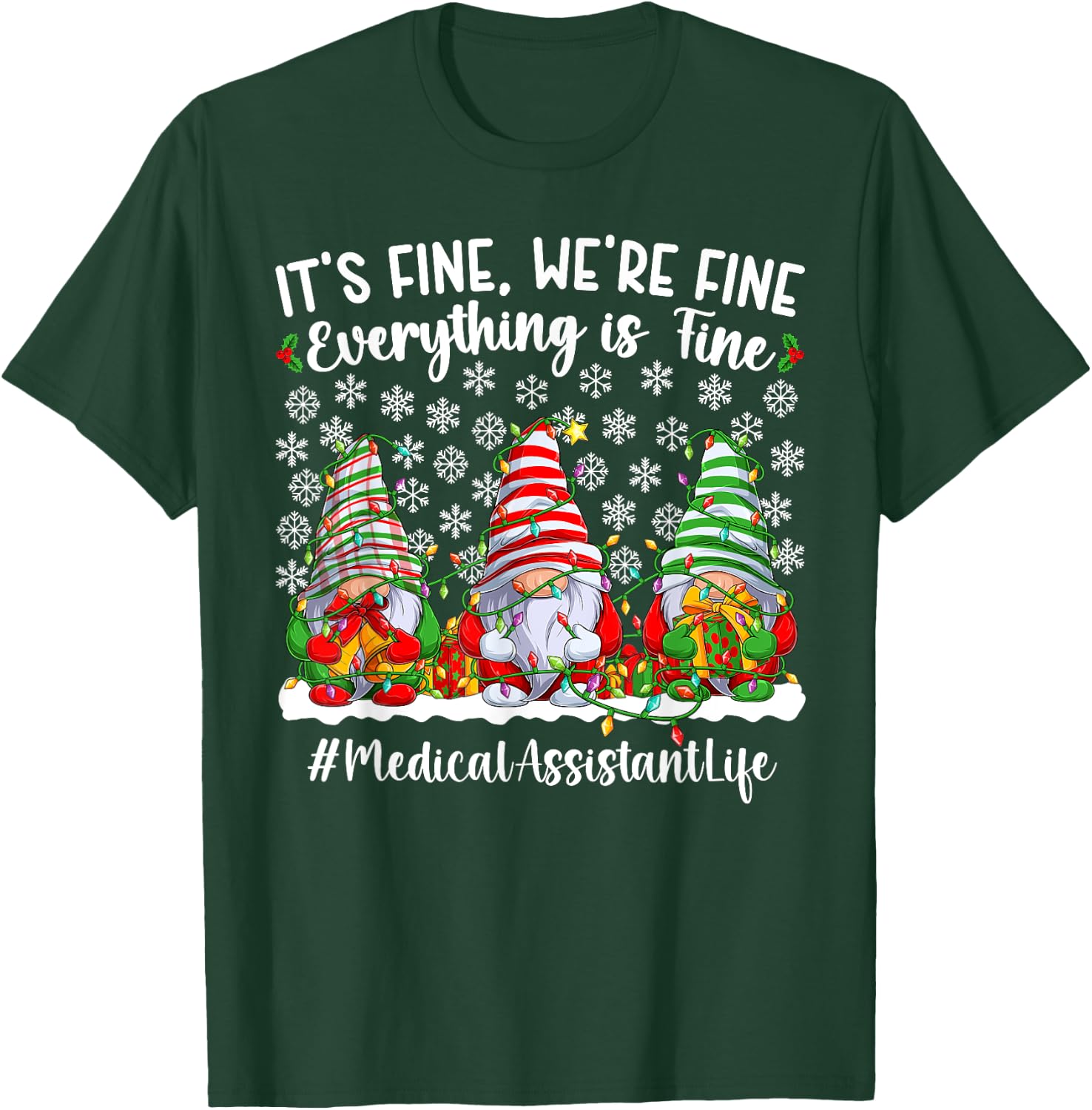 Funny Medical Assistant Christmas Med Assistant Xmas Party T-Shirt - T-Shirt | Forest