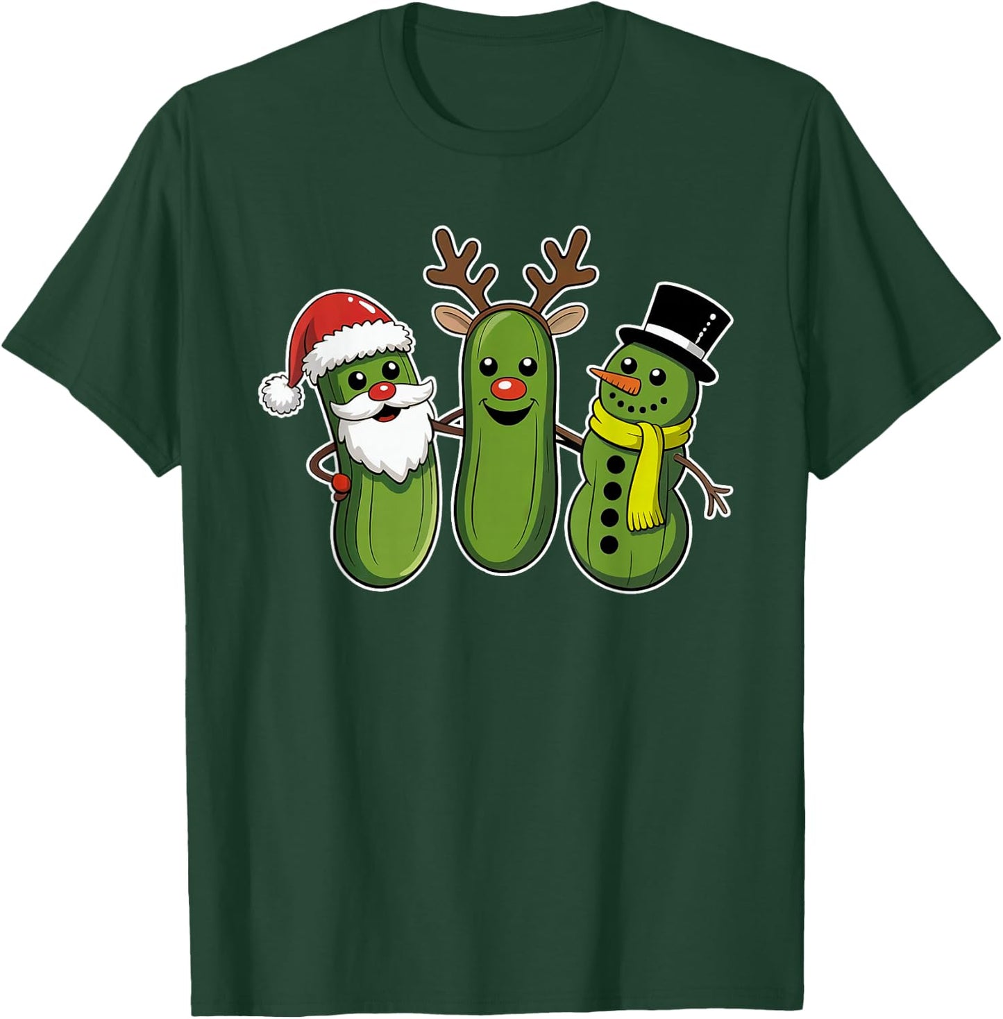 Pickle Christmas Funny Xmas Pickle Lover Men Women Kids T-Shirt - T-Shirt | Forest