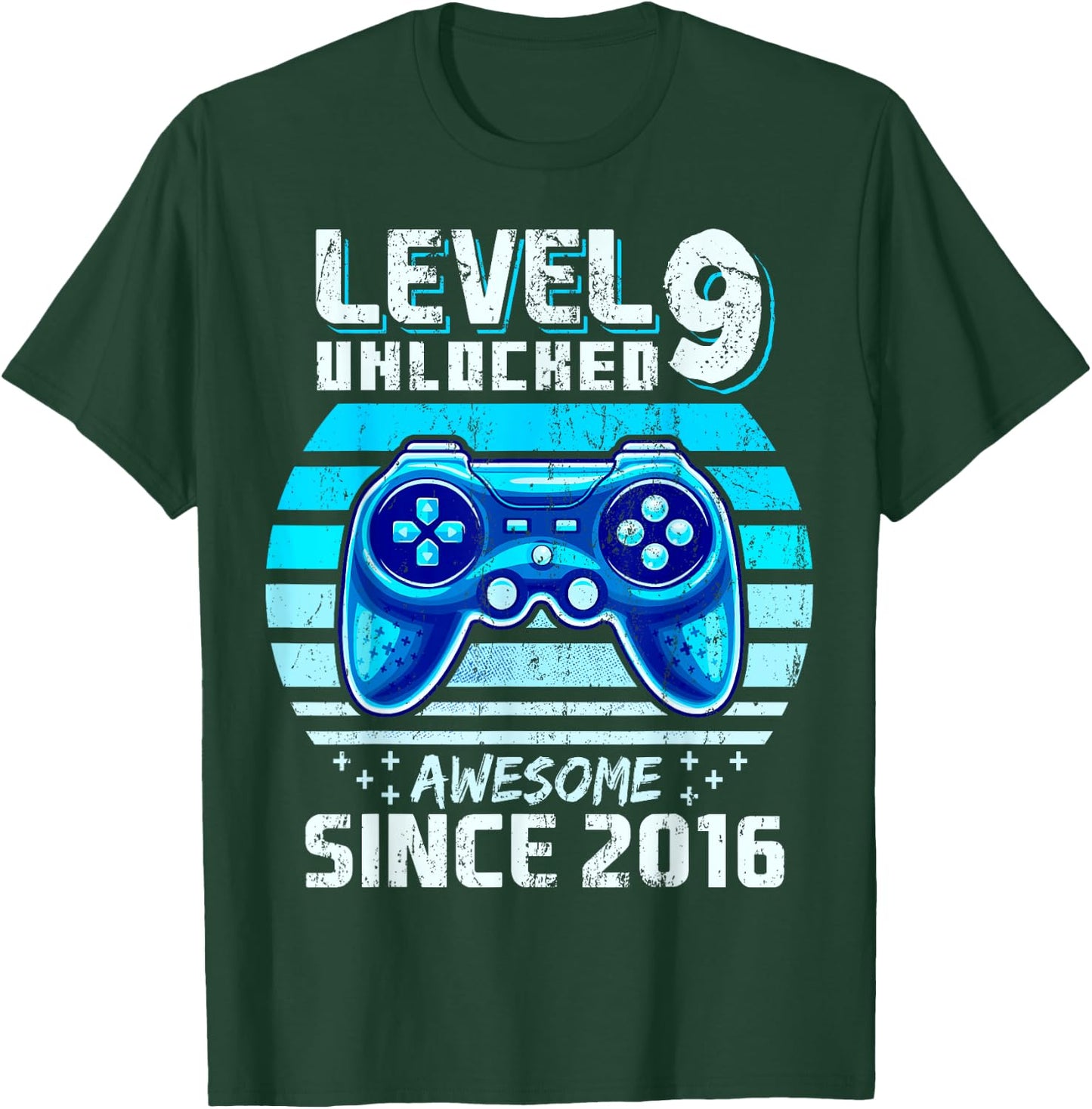 9th Birthday Boy Level 9 Gamer 9 Year Video Game Party T-Shirt - T-Shirt | Forest