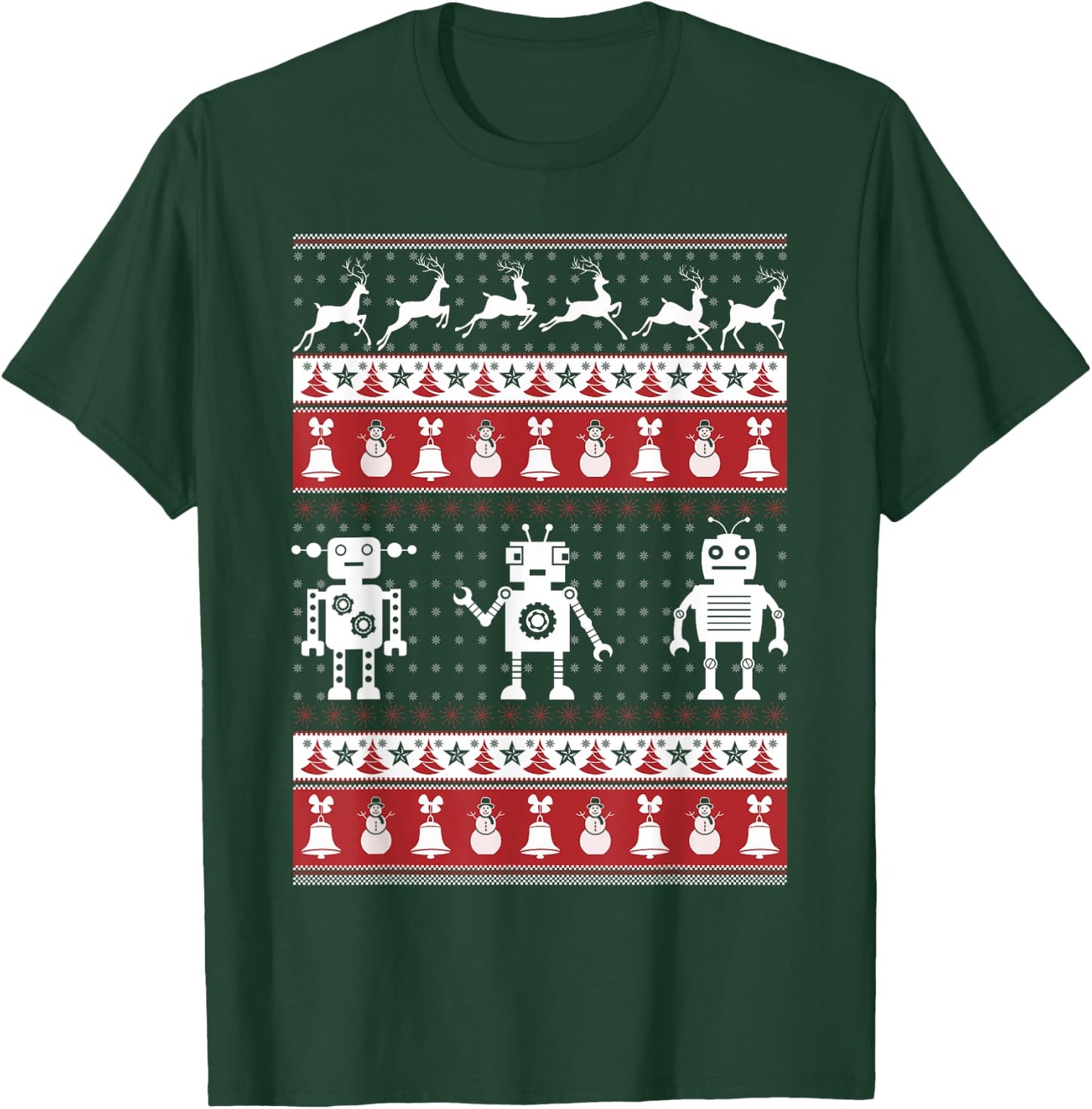 Robots Ugly Christmas Sweater Xmas T Shirts T-Shirt - T-Shirt | Forest
