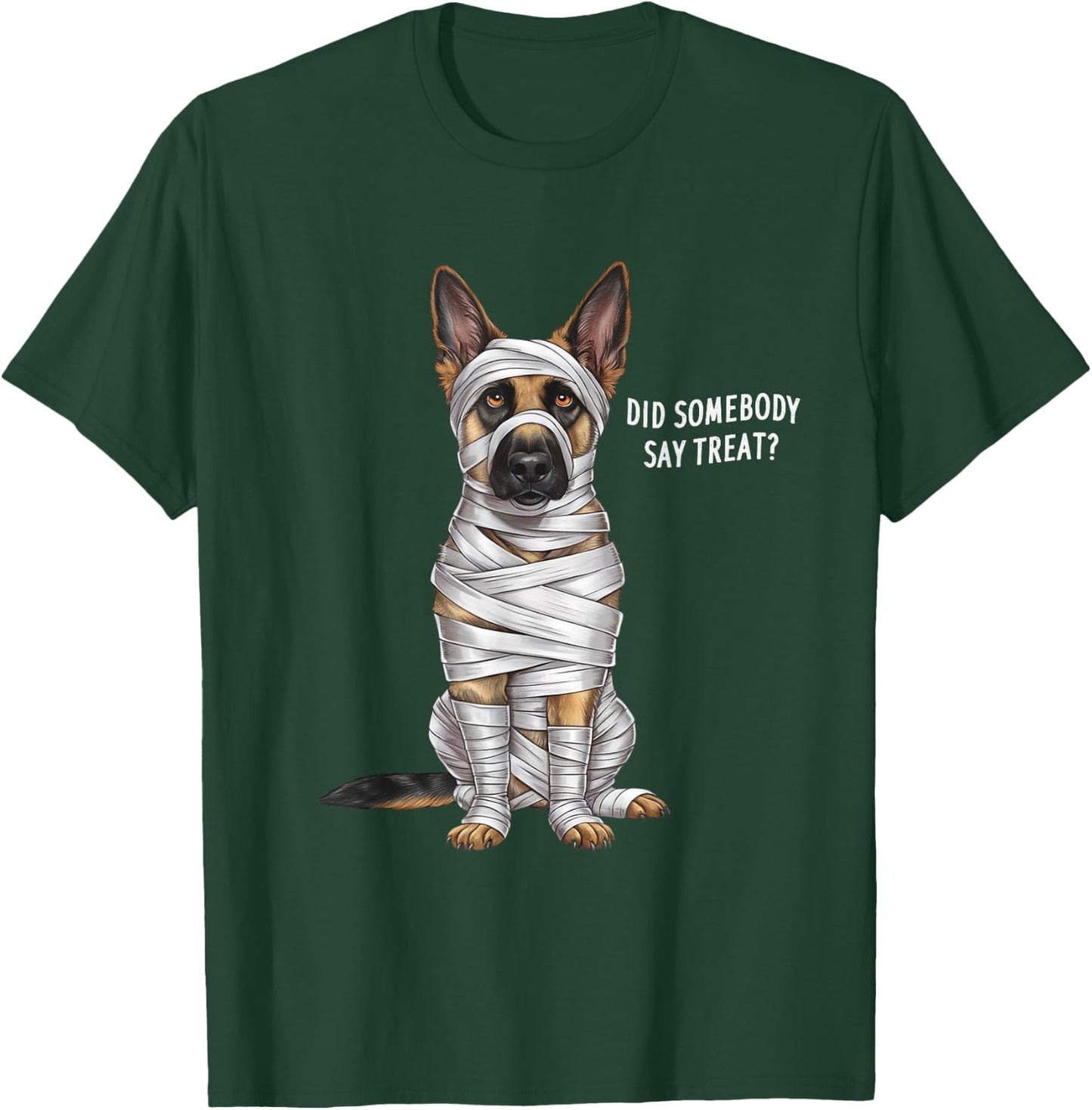 German Shepherd Mummy Halloween Dog T-Shirt - T-Shirt | Forest