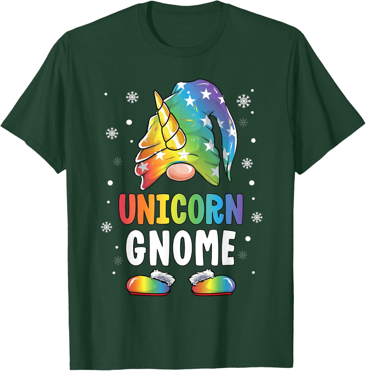 Gnome Unicorn Shirt Family Matching Group Christmas Girls T-Shirt - T-Shirt | Forest