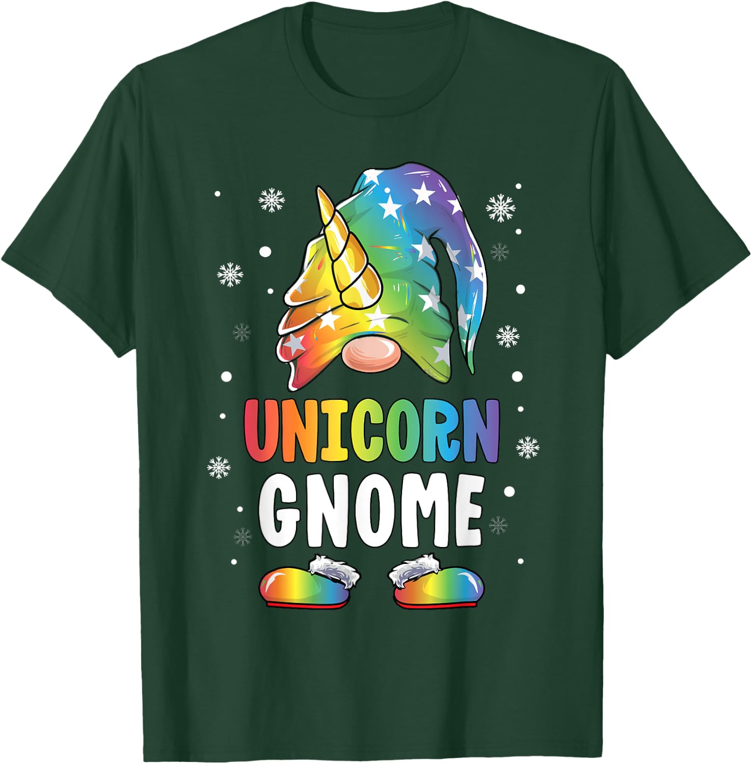 Gnome Unicorn Shirt Family Matching Group Christmas Girls T-Shirt - T-Shirt | Forest