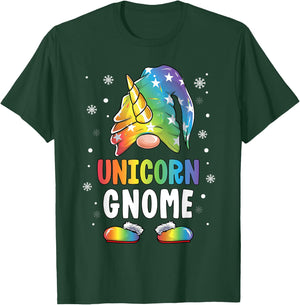 Gnome Unicorn Shirt Family Matching Group Christmas Girls T-Shirt - T-Shirt | Forest