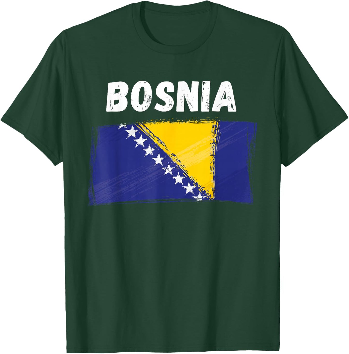 Bosnien Flagge Urlaub Vintage Grunge Bosnische Flagge T-Shirt - T-Shirt | Forest