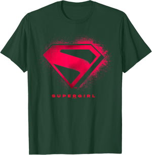 Supergirl (2026) S-Shield Spraypainted Chest Emblem Logo T-Shirt - T-Shirt | Forest