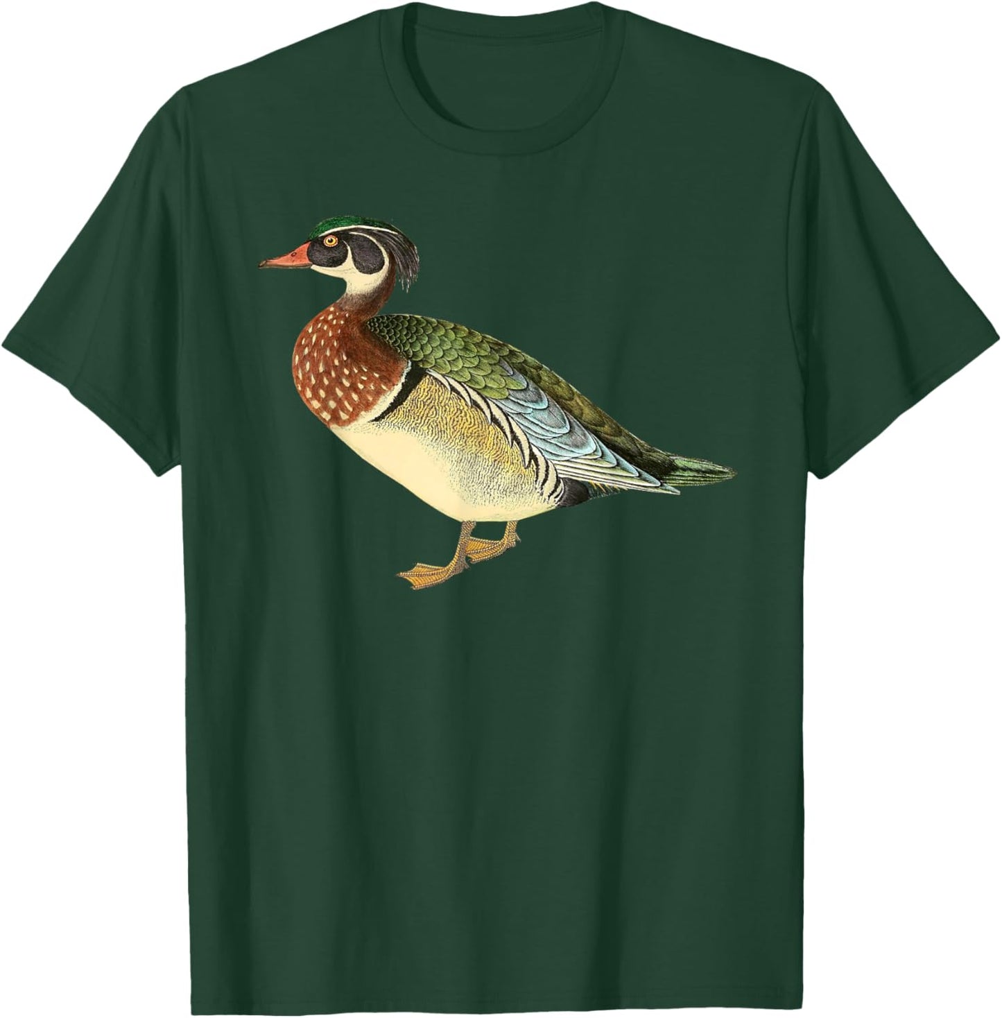 Duck Cute Wood Duck Vintage Duck Graphic T-Shirt - T-Shirt | Forest