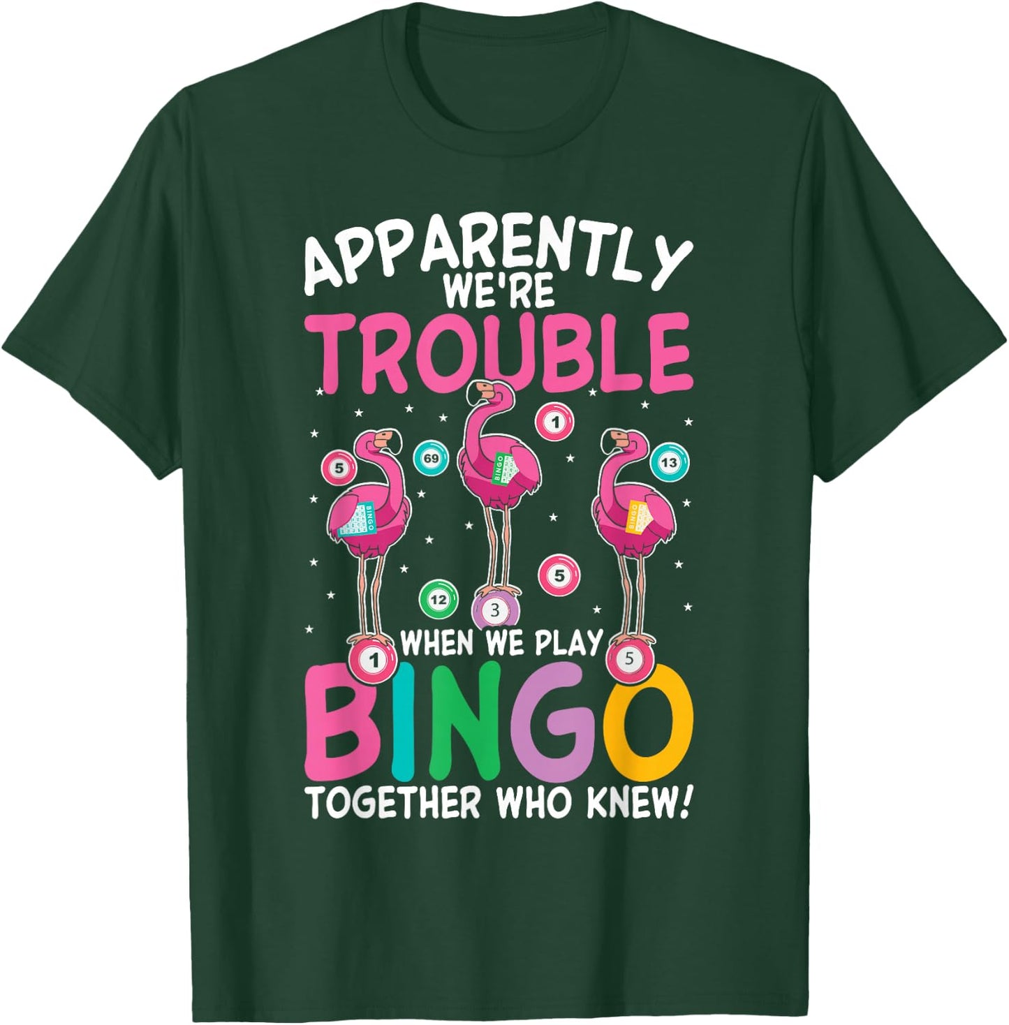 Funny Bingo Flamingo Funny Girls Night Bingo Sisters T-Shirt - T-Shirt | Forest