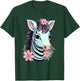 Cute Zebra With Flowers I Kids Zebra T-Shirt - T-Shirt | Forest