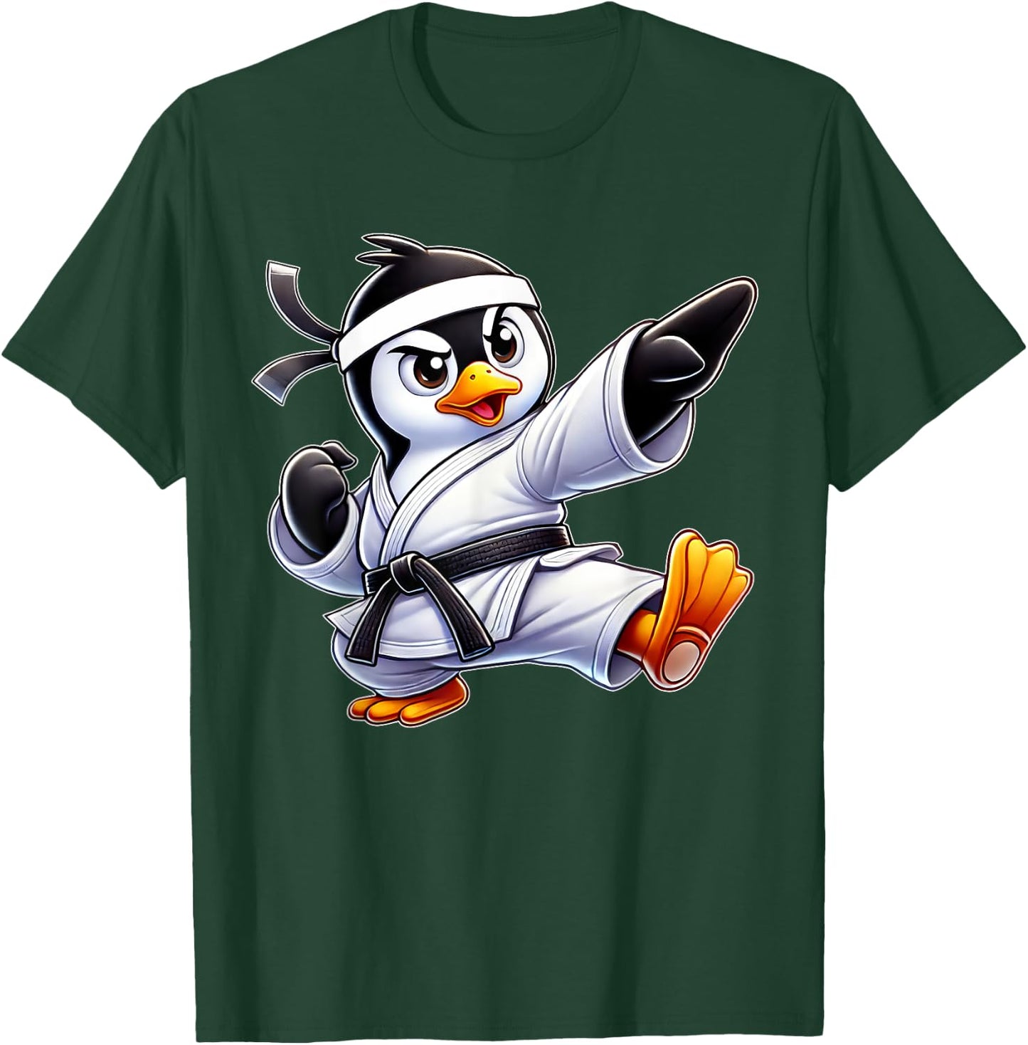 Penguin Karate Martial Arts T-Shirt - T-Shirt | Forest