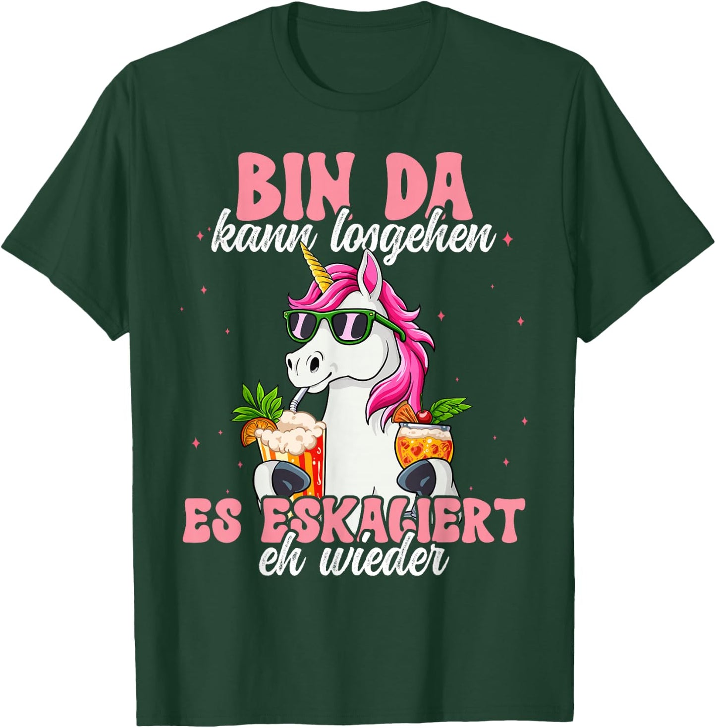 Bin Da Kann Losgehen Und Ja Es Escaliert Eh , black T-Shirt - T-Shirt | Forest
