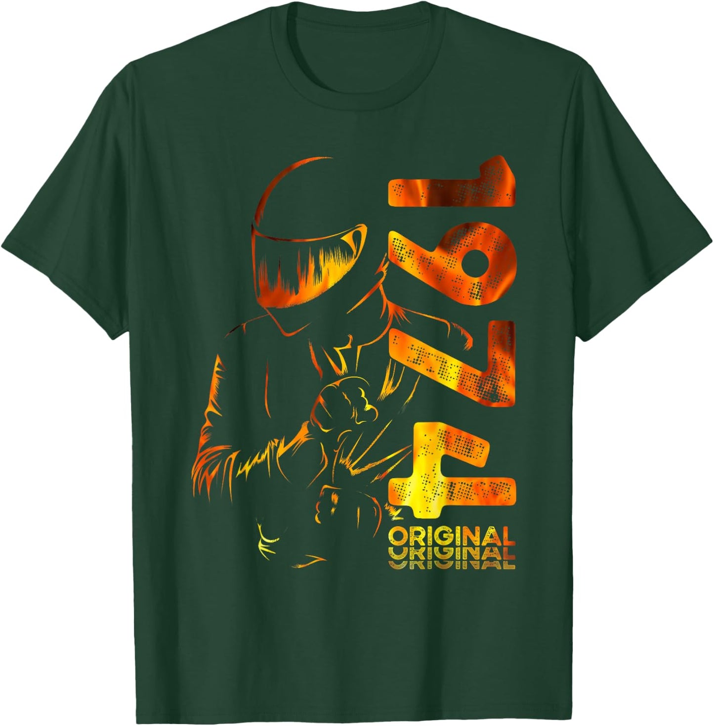 50th Birthday Man Motorcycle Biker Biker 1974 , Black, S T-Shirt - T-Shirt | Forest