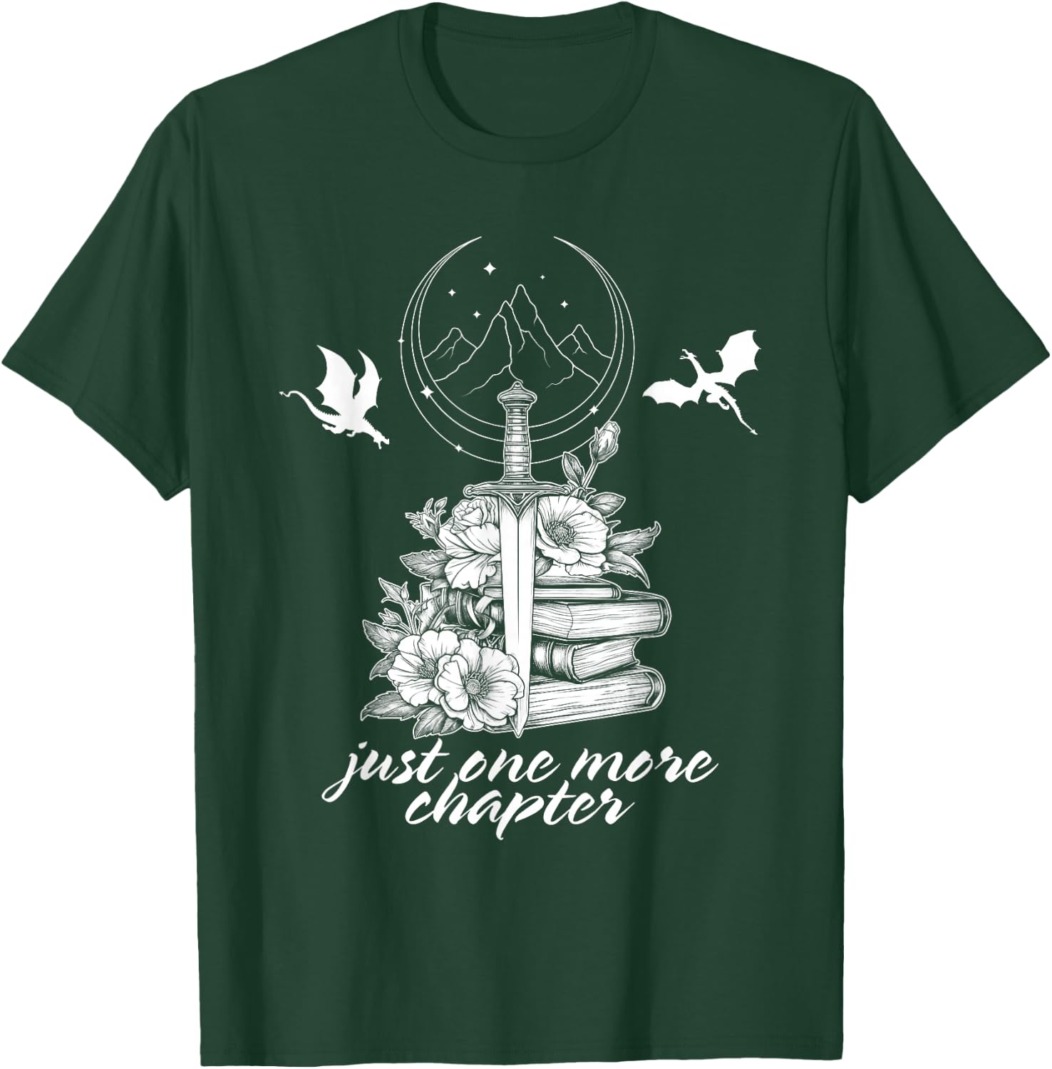 "Nur noch ein Kapitelbuch Dragon Romantasy Reader Bookish , black T-Shirt - T-Shirt | Forest