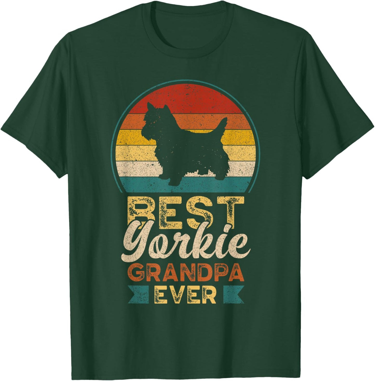 Best Yorkie Grandpa Ever, Father's Day, Yorkshire Terrier T-Shirt - T-Shirt | Forest