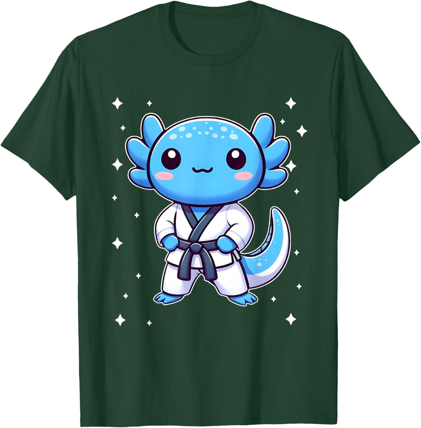 Cute kawaii karate axolotl Martial Arts T-Shirt - T-Shirt | Forest