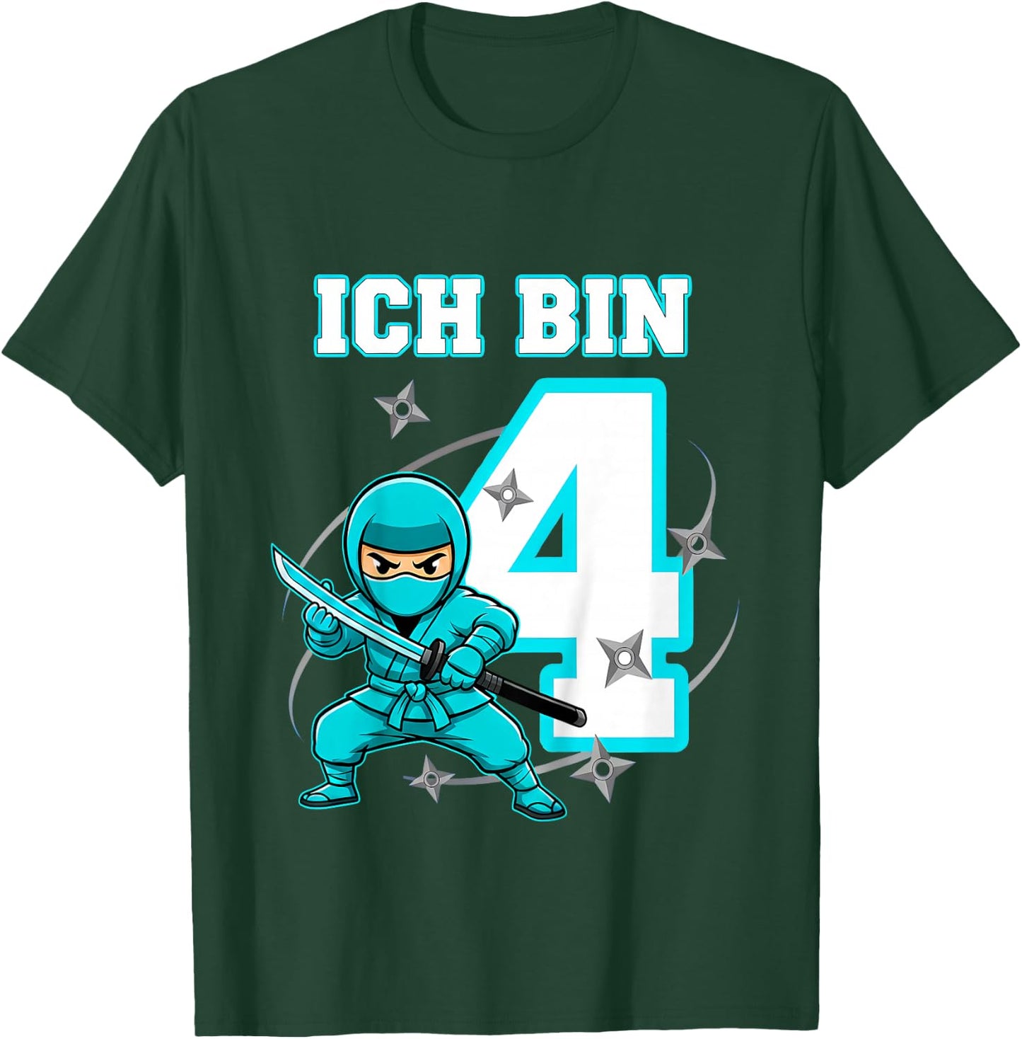 Ich Bin 4 Ninja Geburtstag 4 Jahre Junge Karate T-Shirt - T-Shirt | Forest