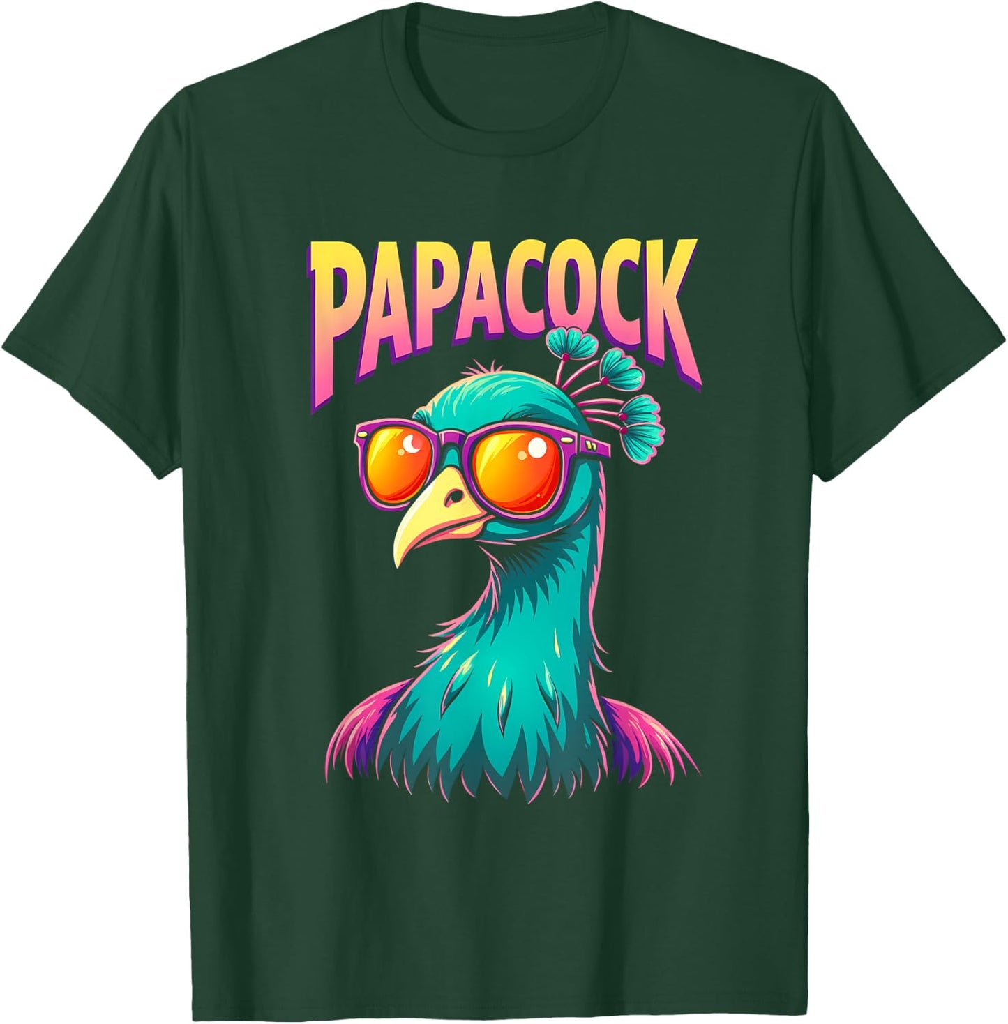 Papacock Father's Day Best Dad Peacock T-Shirt - T-Shirt | Forest