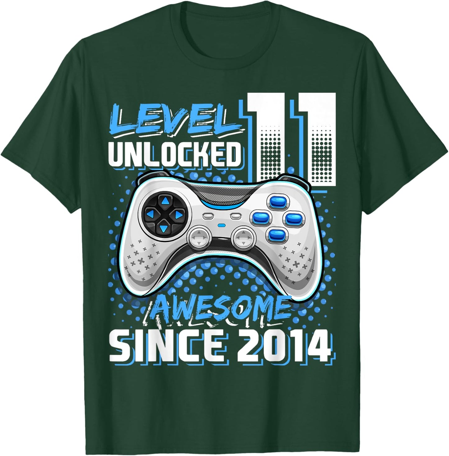 11th Birthday Boy Level 11 Gamer 11 Year Video Game Party T-Shirt - T-Shirt | Forest