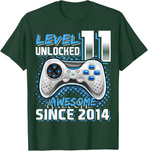 11th Birthday Boy Level 11 Gamer 11 Year Video Game Party T-Shirt - T-Shirt | Forest