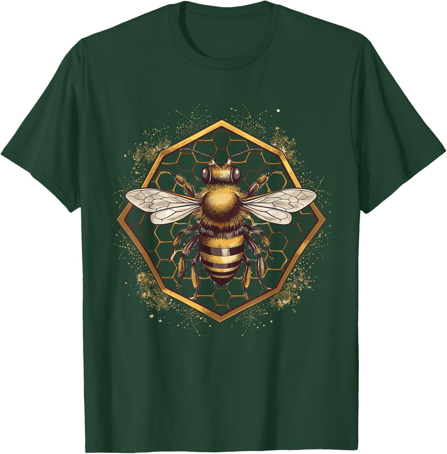 Beekeeper Honey Bees, Bumblebee Honeycomb Beekeeping T-Shirt - T-Shirt | Forest