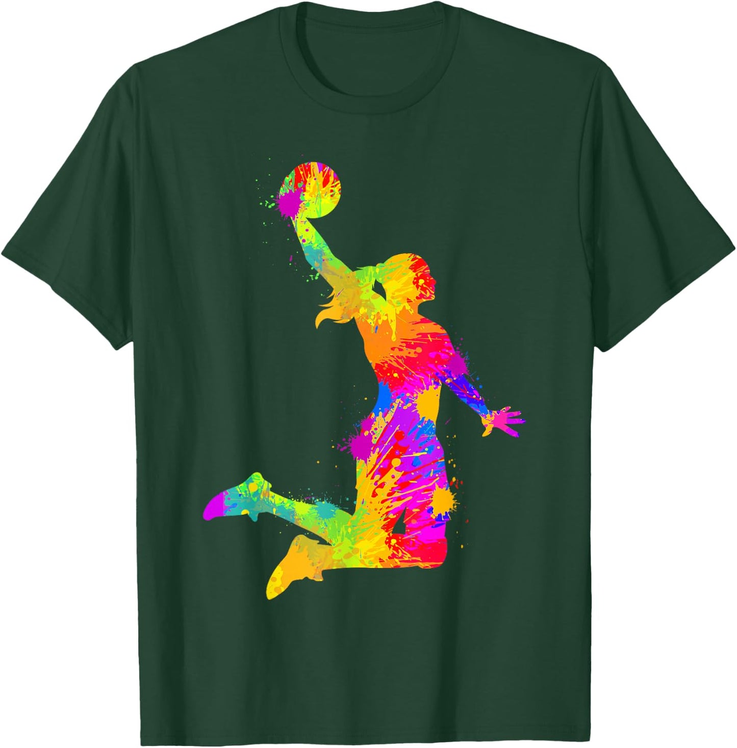 Basketball Girl Women Girls Small T-Shirt - T-Shirt | Forest