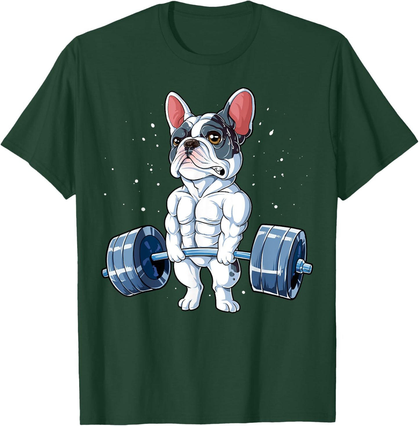 French Bulldog Weightlifting Funny Deadlift Men Fitness Gym T-Shirt - T-Shirt | Forest