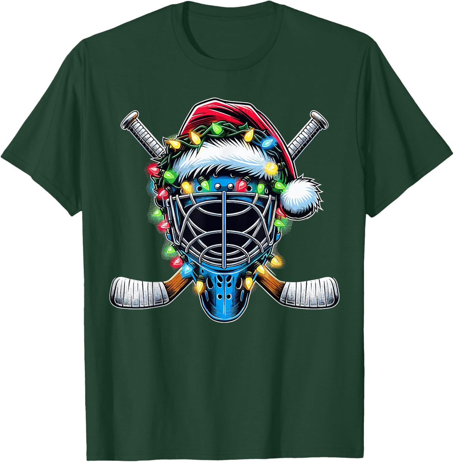 Santa Christmas Hockey Player T-Shirt - T-Shirt | Forest