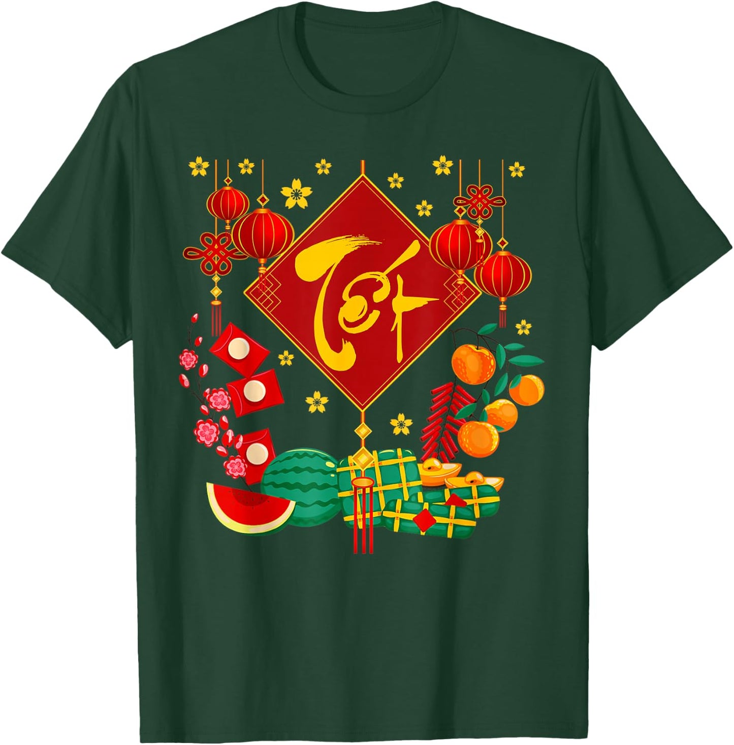 Tet Vietnamese Lunar New Year Calendar 2024 Happy New Year T-Shirt - T-Shirt | Forest