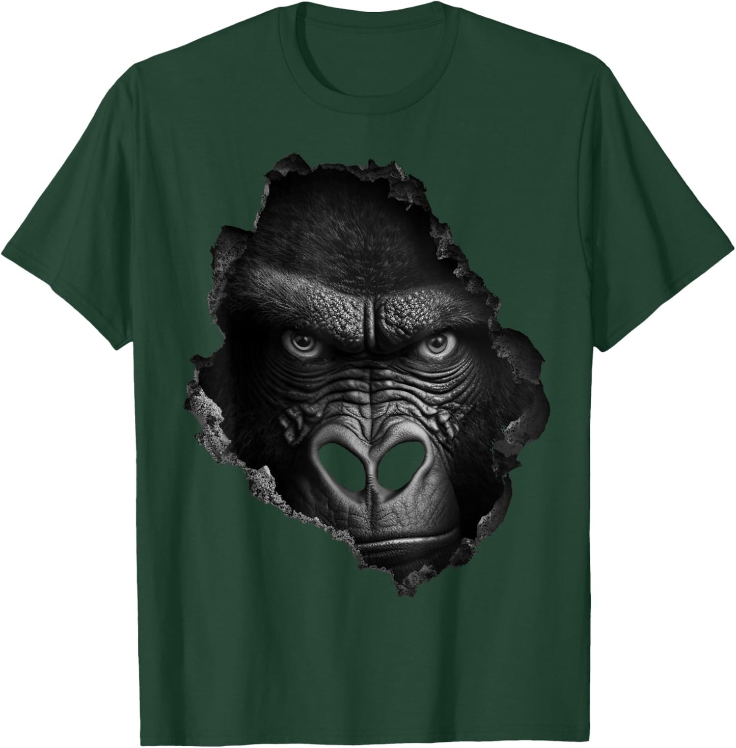 @n!mal Gorilla Gesicht Wand Tier Druck Kunst Tierliebhaber Gorilla Damen & Herren Schwarz Klein EU 38-40 T-Shirt - T-Shirt | Forest