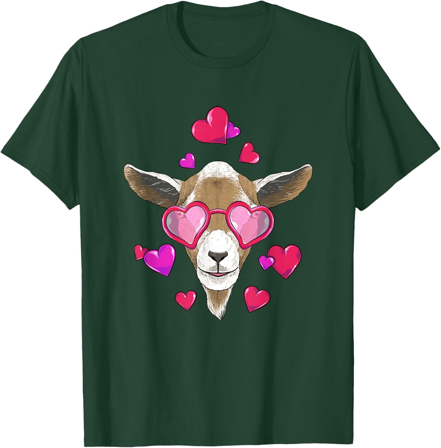 Valentines Goat - Farm Animal Lover Goats Rancher Farming T-Shirt - T-Shirt | Forest