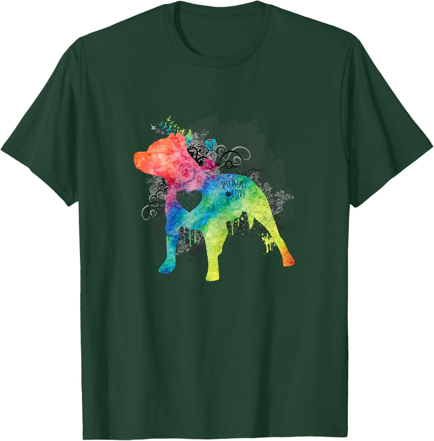 Pitbull Love Watercolor Zen - Pit bull Shirt T-Shirt - T-Shirt | Forest