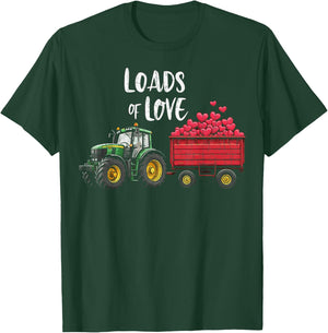 Valentines Day for Toddler Boys Tractor Loads of Love T-Shirt - T-Shirt | Forest