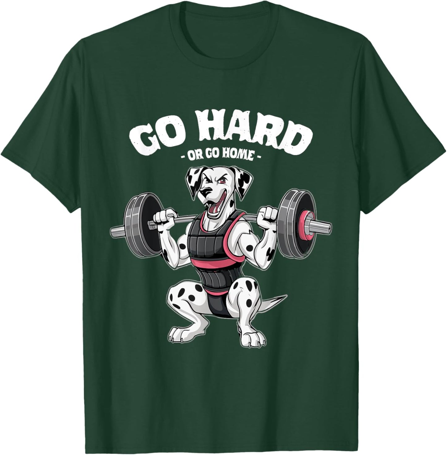 Dalmatian Dog Muscle Training Weightlifting Fitness in Gym Women Kids T-Shirt - T-Shirt | Forest
