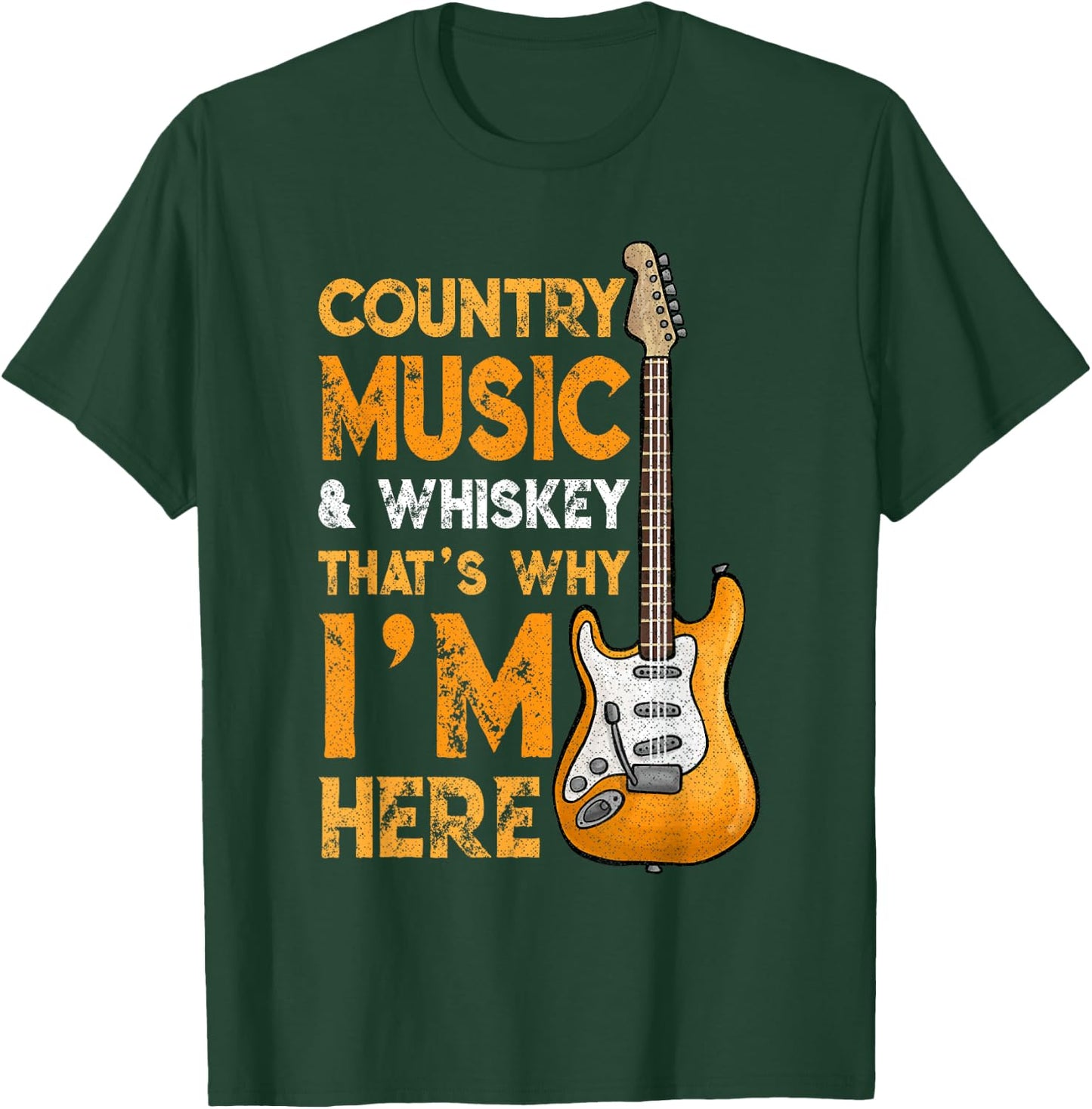 Country Music And Whiskey Bourbon Scotch Lover Drinking T-Shirt - T-Shirt | Forest