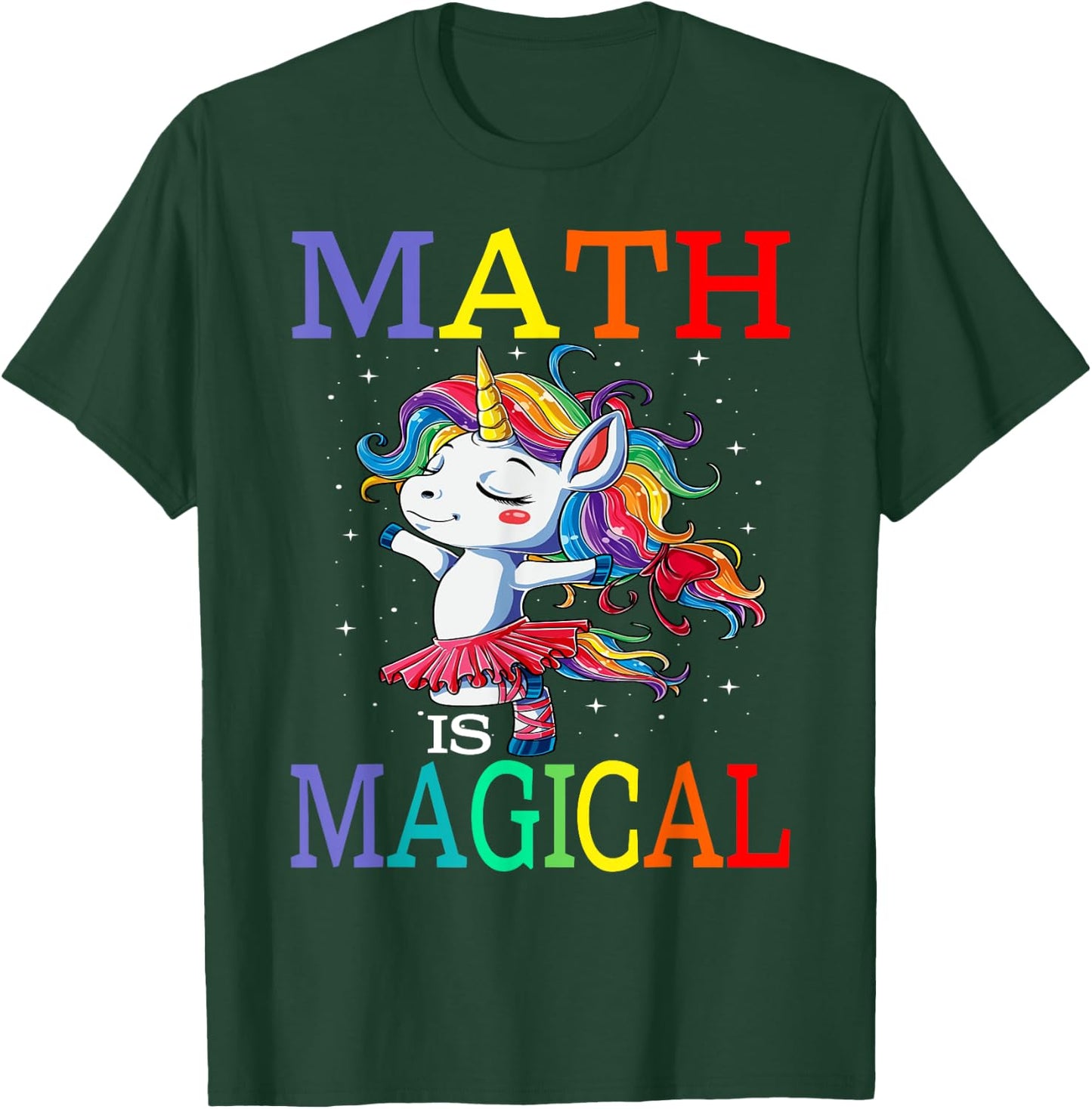 Math Is Magical Unicorn Back To School T-Shirt - T-Shirt | Forest