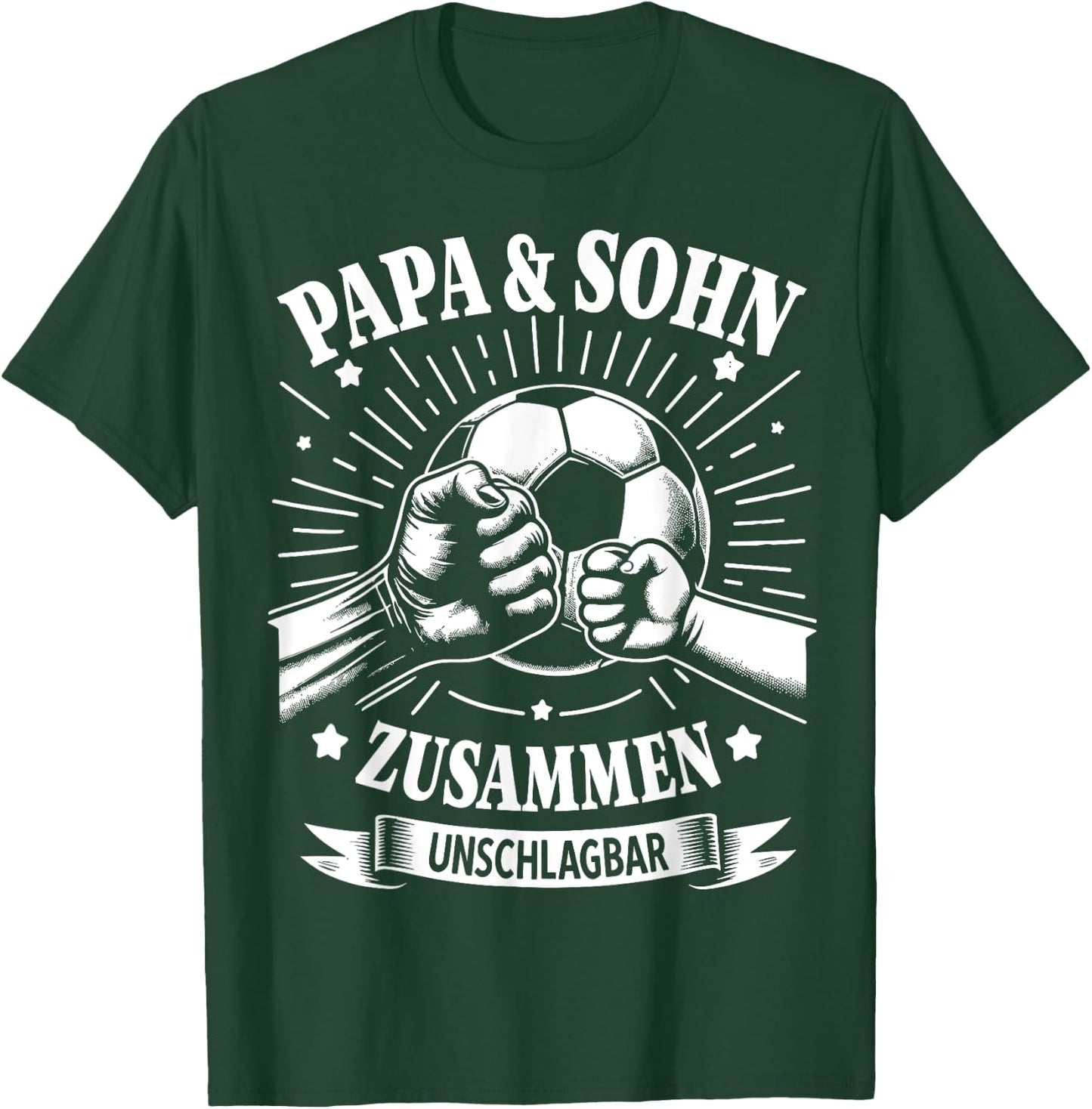 Papa und Sohn Fußball Fussball Spielen Ball Vater Vatertag T-Shirt - T-Shirt | Forest